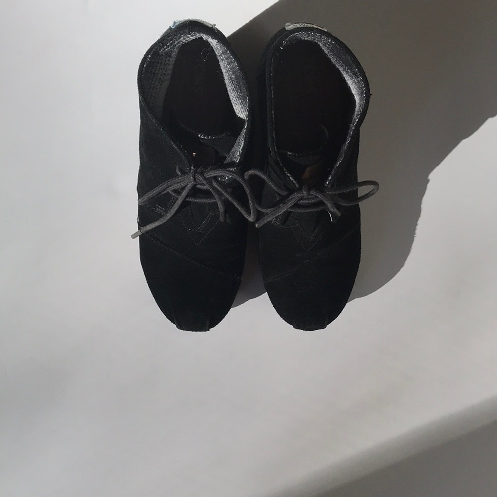 Toms Wedges Black Suede